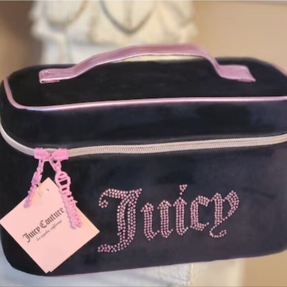 Juicy Couture Rhinestone Logo Travel Traincase - Picture 2 of 7